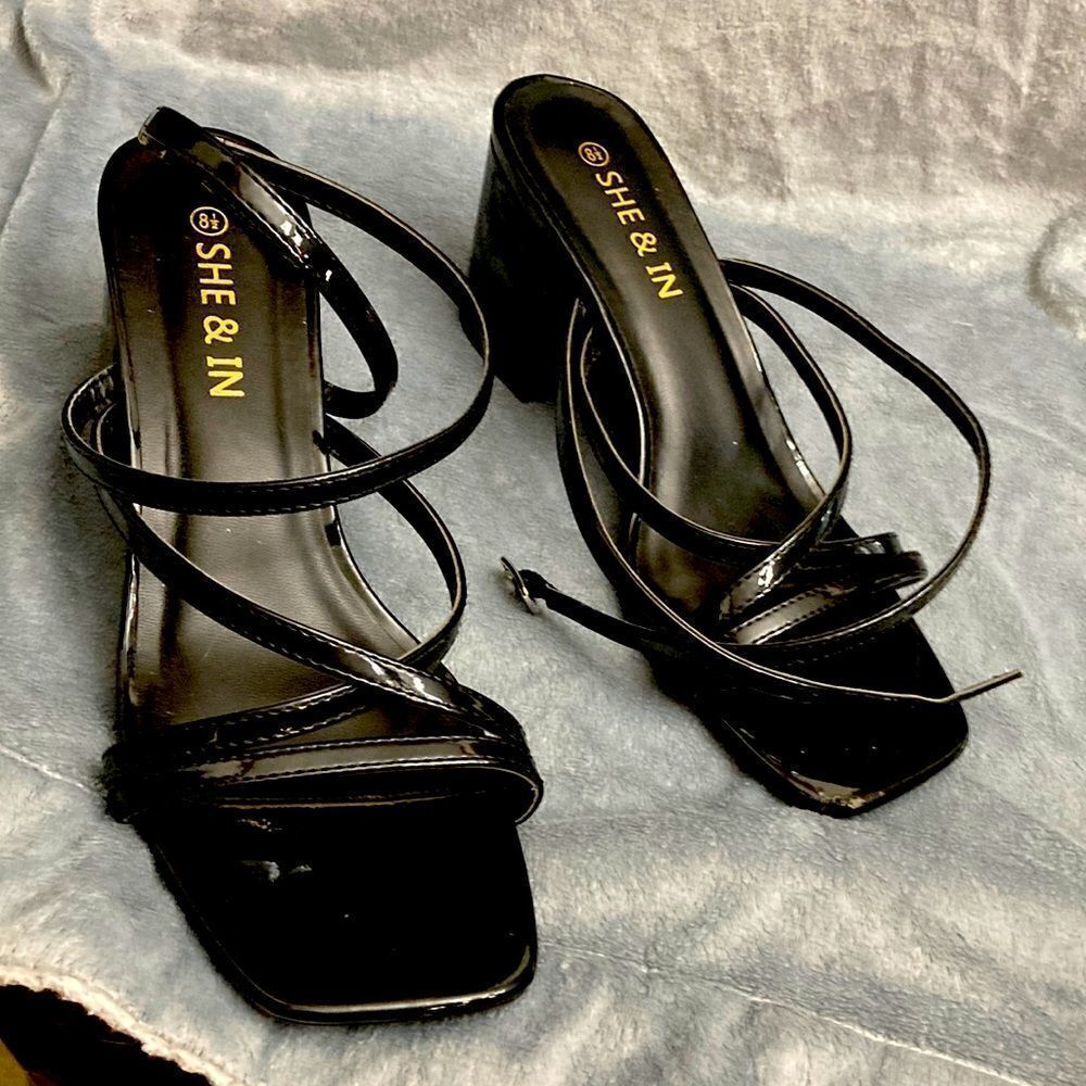 She & in  shoes